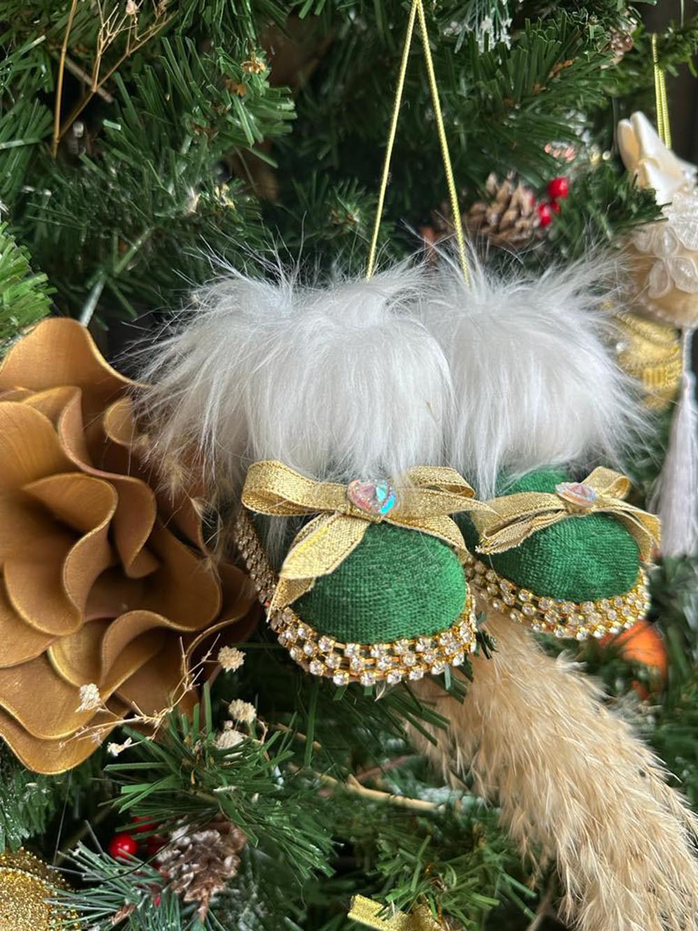 Yılbaşı Çam Ağacı Süsü Yeşil Patik