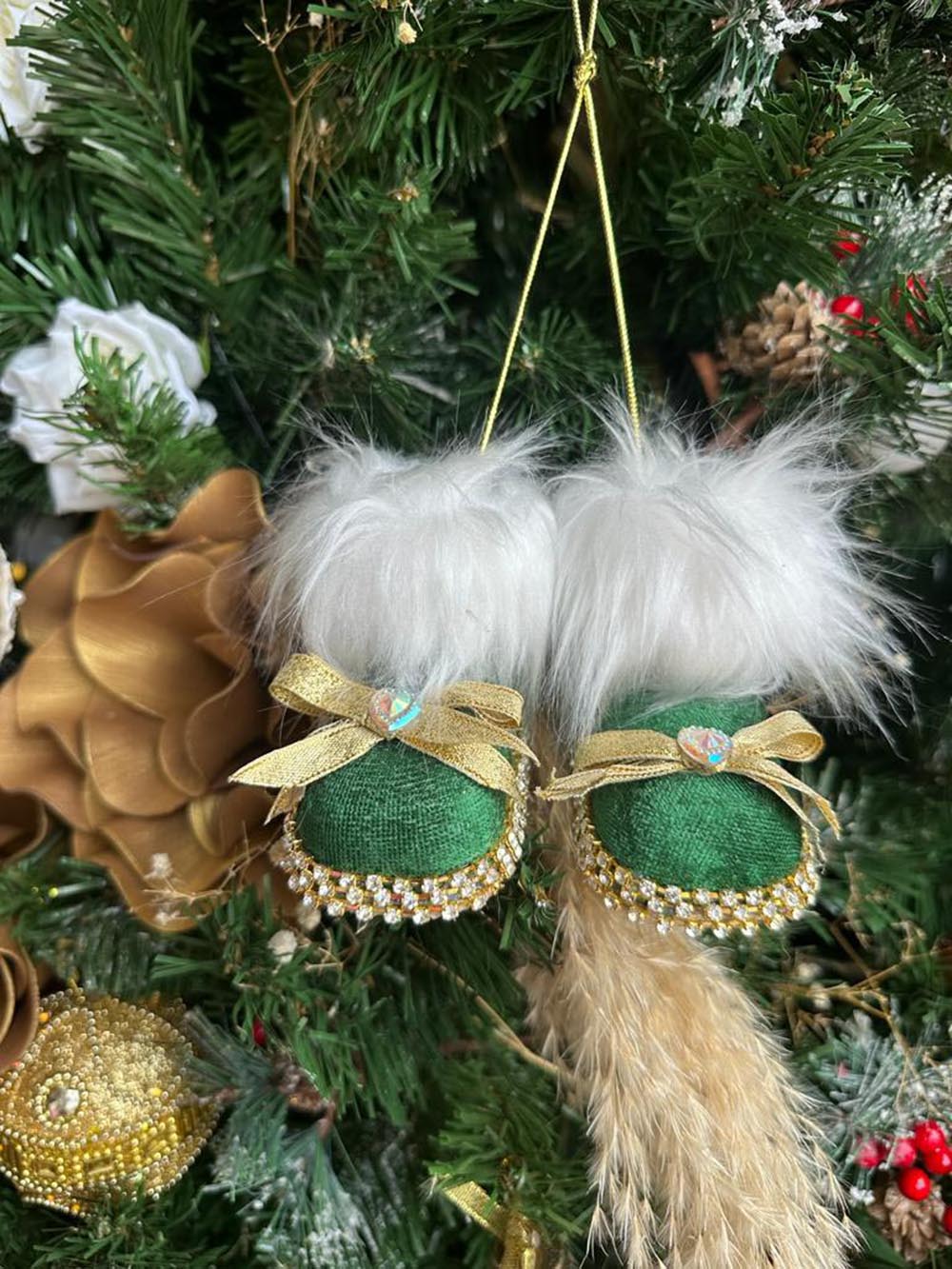 Yılbaşı Çam Ağacı Süsü Yeşil Patik