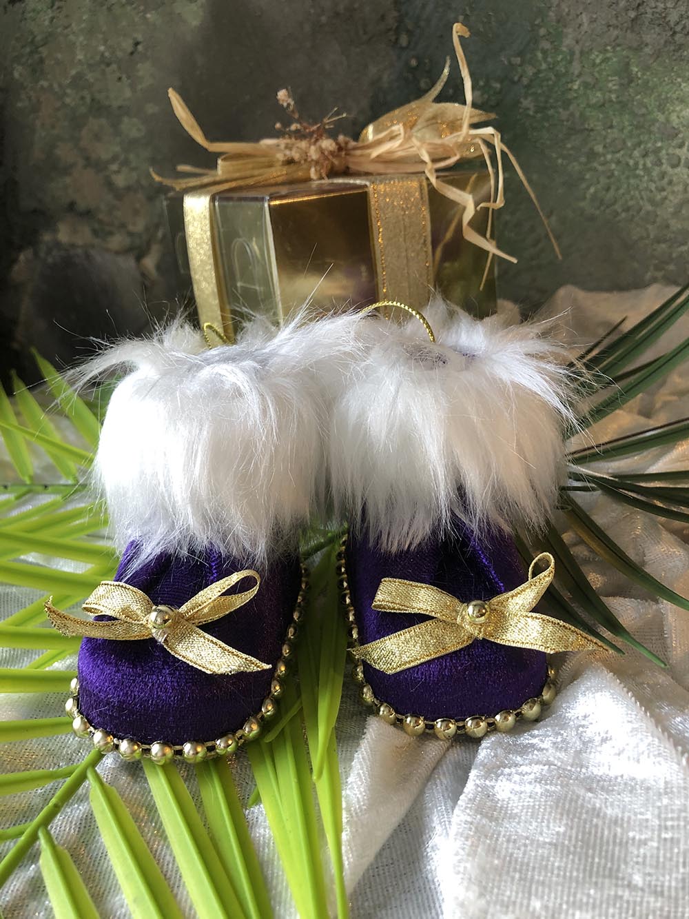 Yılbaşı Çam Ağacı Süsü Mor Patik