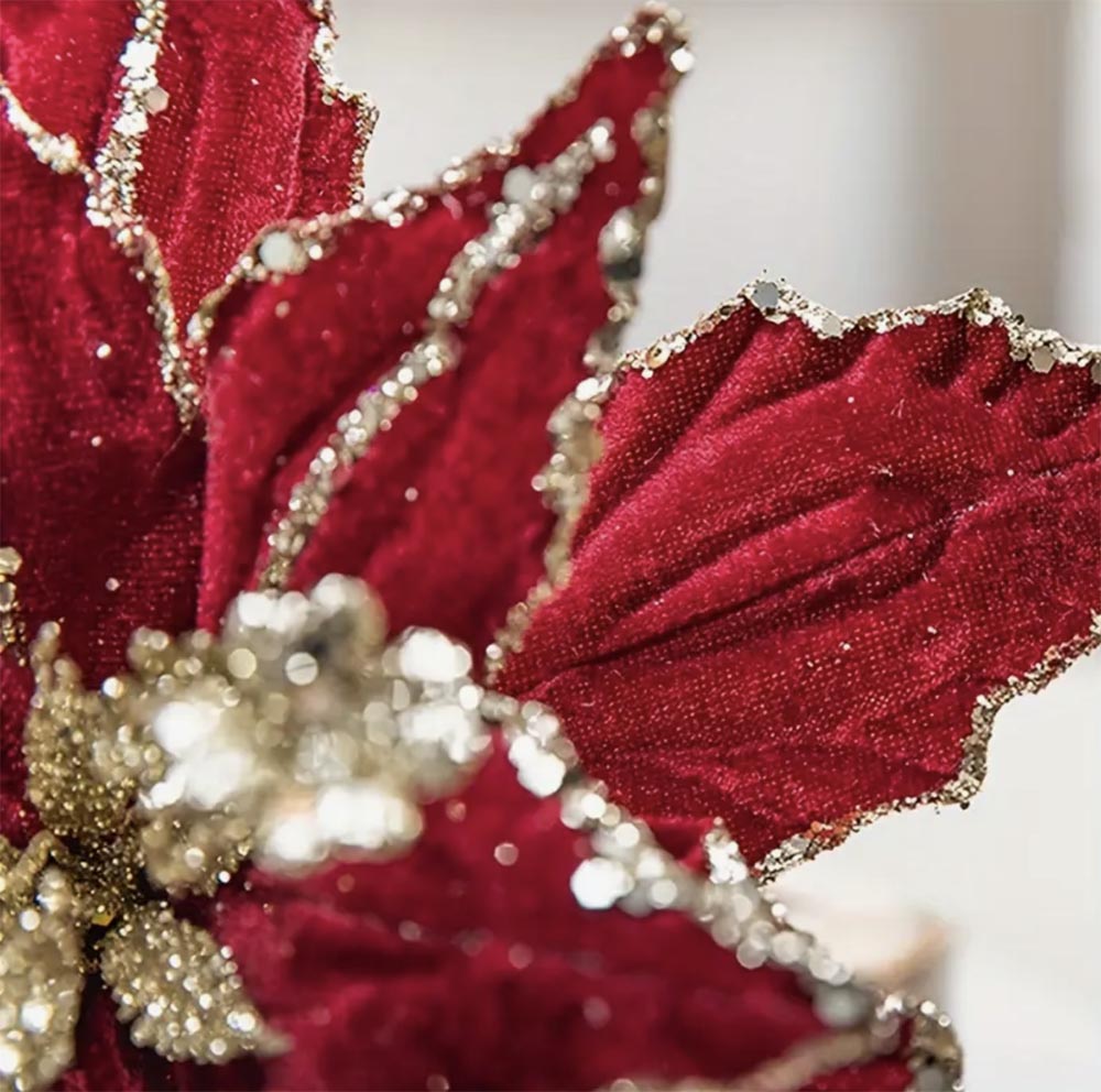 Yılbaşı Ata Çiçeği Kırmızı -Yılbaşı Çam Ağacı Süsü