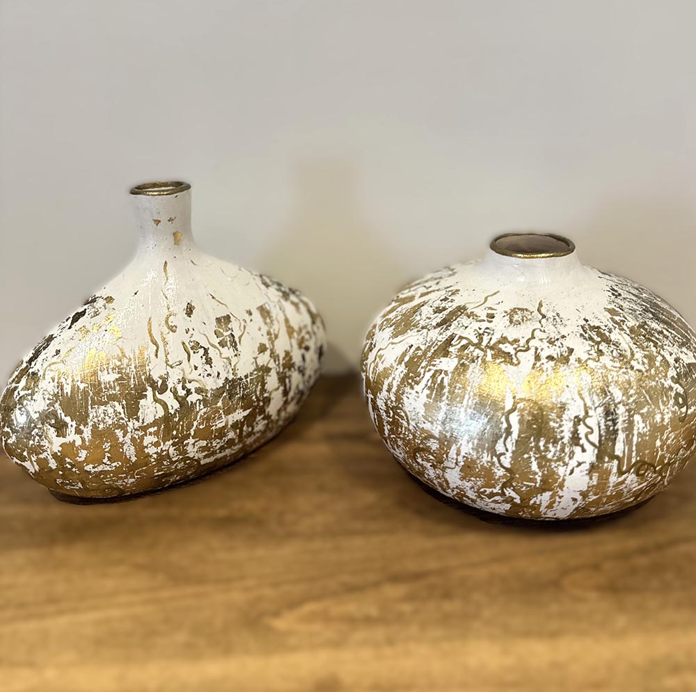 Seramik Vazo, El boyaması Dekoratif  Desenli, Küp