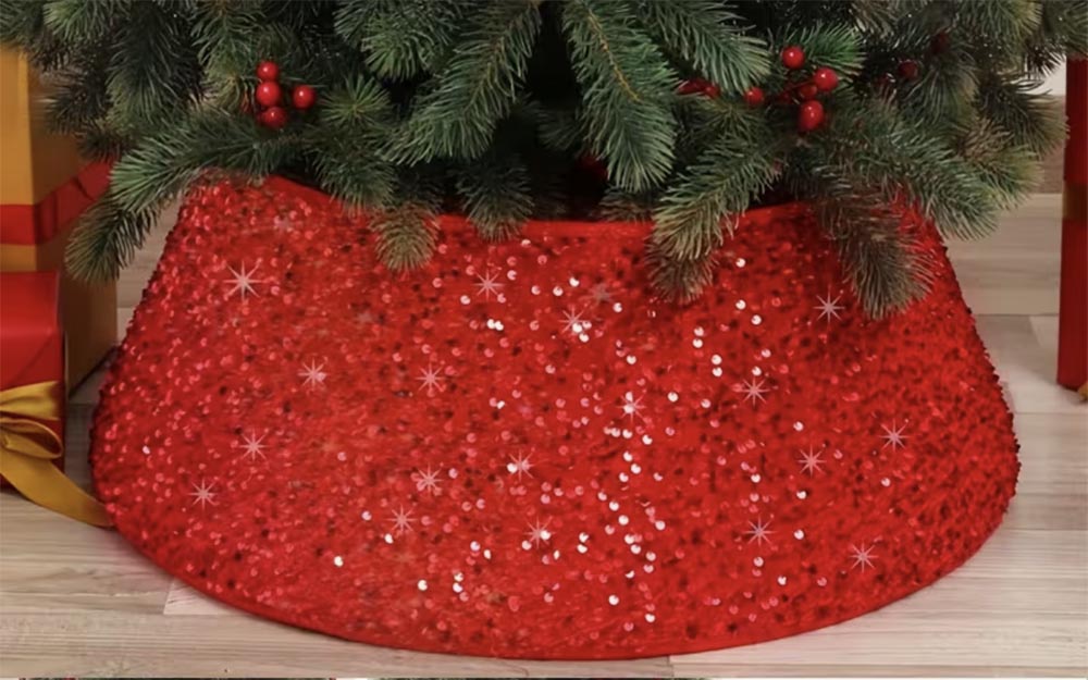 Kırmızı Paletli - Yılbaşı Çam Ağac Eteği ,Yılbaşı Dekor
