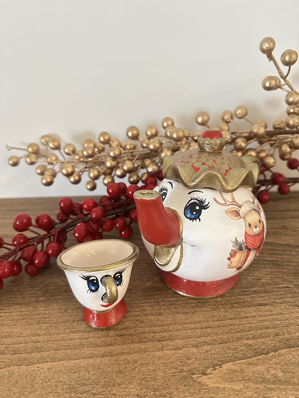 Fincanlı Çaydanlık-Yılbaşı Dekoratif Obje