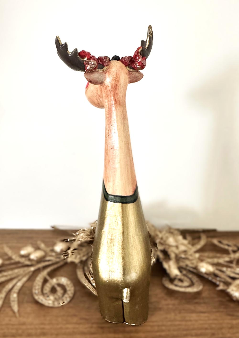 Sevimli Geyik Figürü - Dekoratif Obje , Yılbaşı Aksesuarı ,Hediyelik Biblo