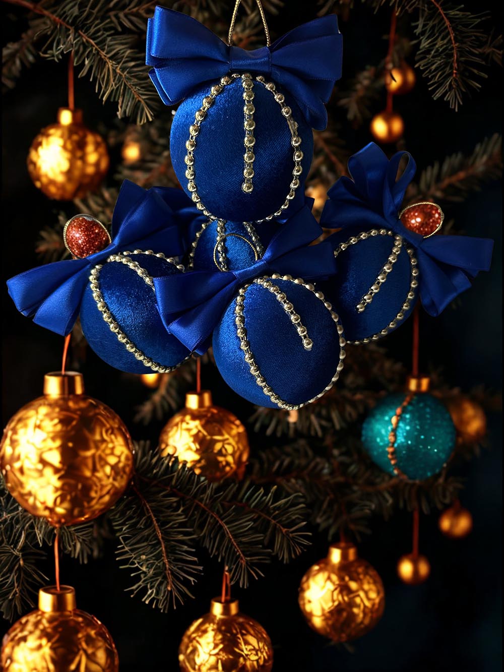 Yılbaşı Çam Ağacı Süsü - 8 Cm Yılbaşı Çam Ağacı Topu