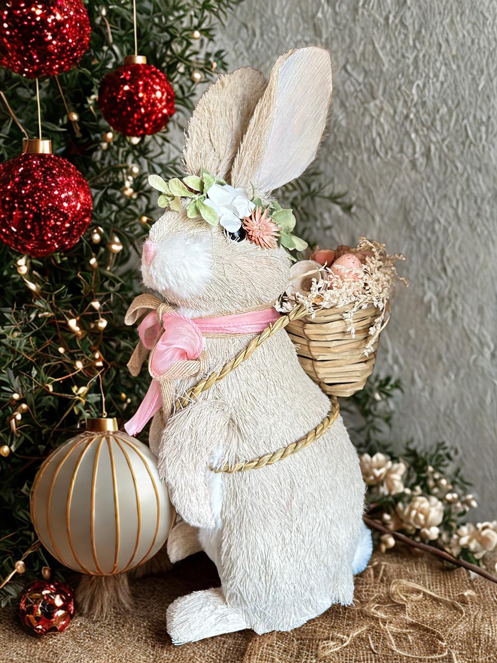 Tavşan Yılbaşı Süsü - Spring Koss Tavşan - Ev - Aksesuar Dekoratif Obje